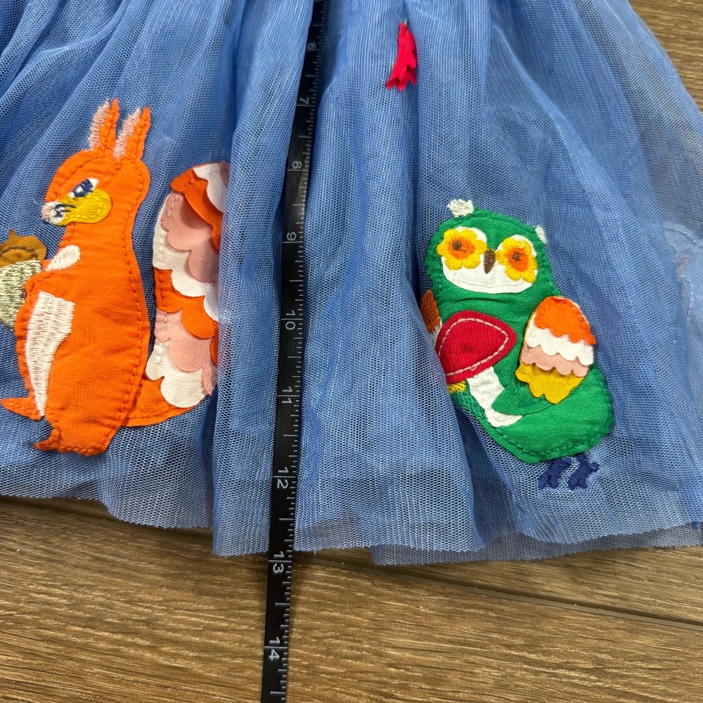 Mini Boden Applique Tulle Twirl Skirt Woodland Animals Blue 6-7 Y Fall School - Picture 12 of 12